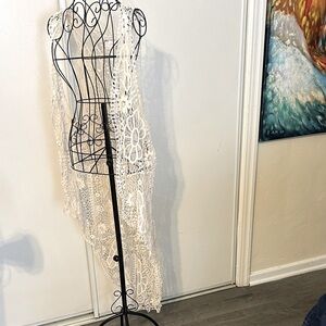 Free People Cream Crochet Vest